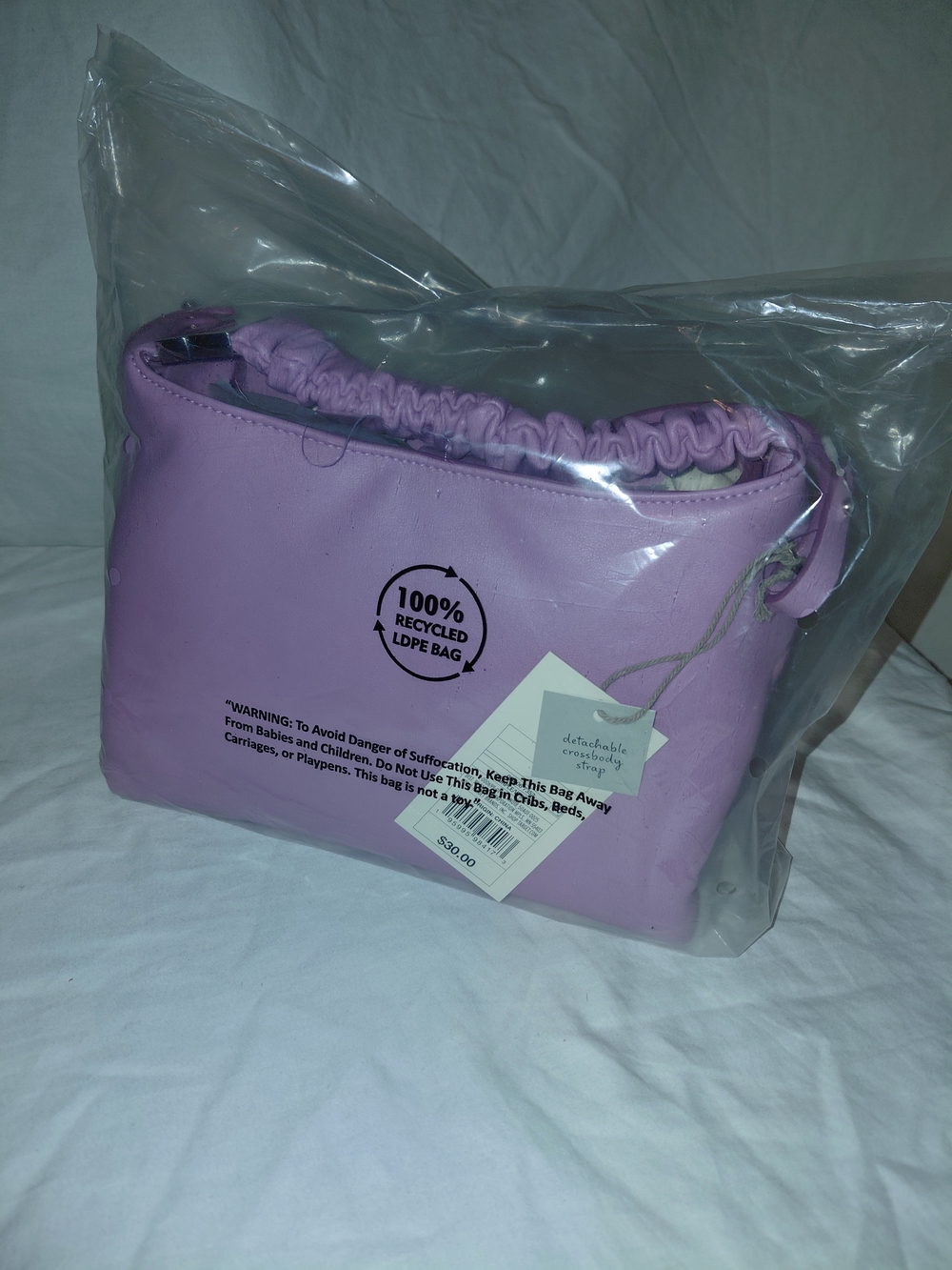 a new day Lavender Ruched Handle Shoulder Bag